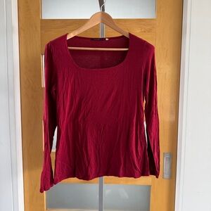 Elie Tahari Rich Red Long Sleeve Top